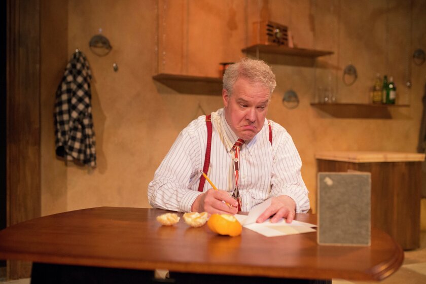 Matthew M. Collie and Megan Orcholski rehearse a scene from "The Sweet New," Theatre B's first commissioned play that officially opens Friday, April 15. Kensie Wallner Photography
