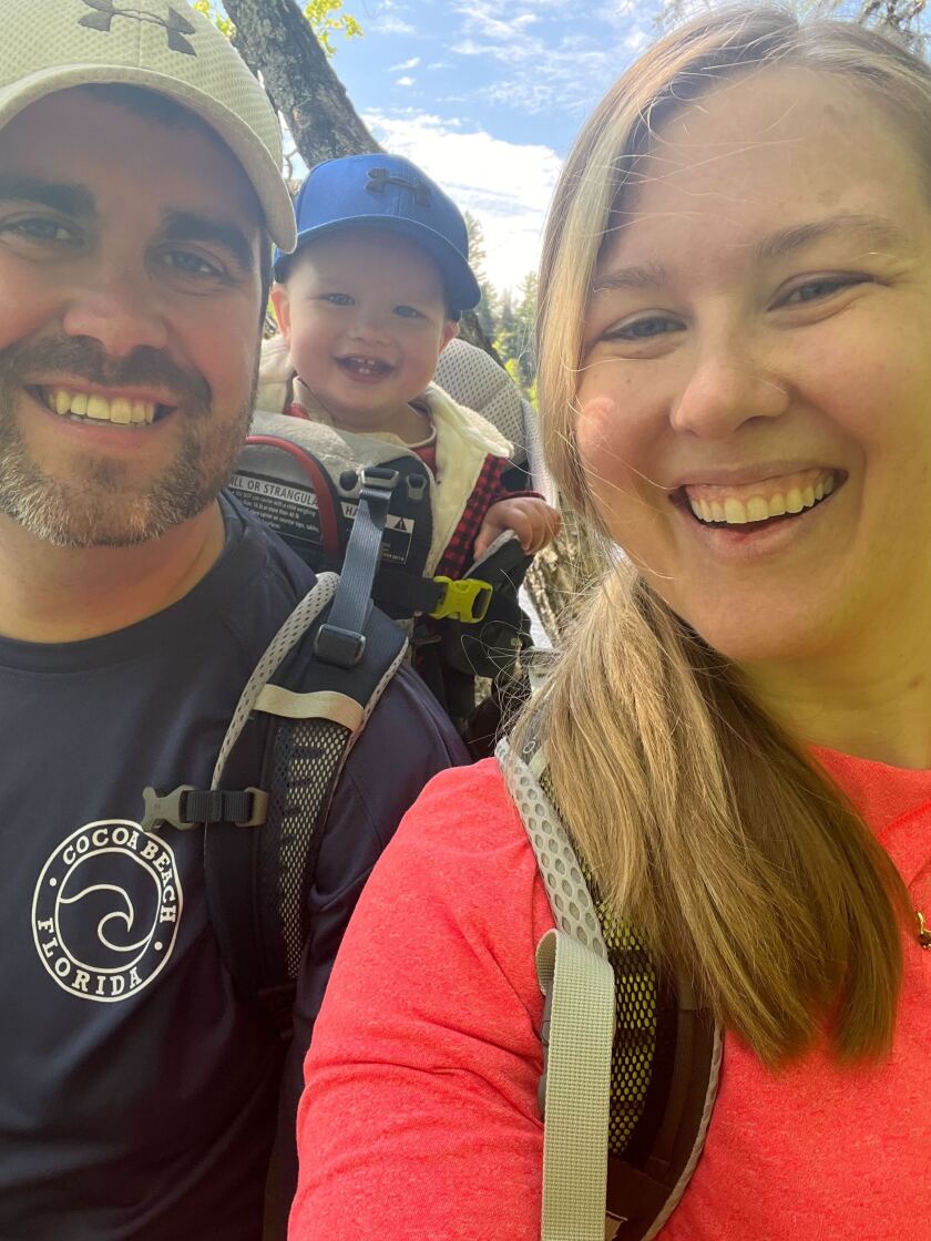 Dan Vandenhouten, Isaac Vandenhouten and Jen Zettel-Vandenhouten take a family selfie