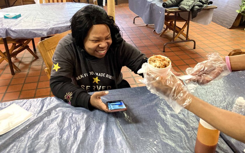 Food is served to a customer