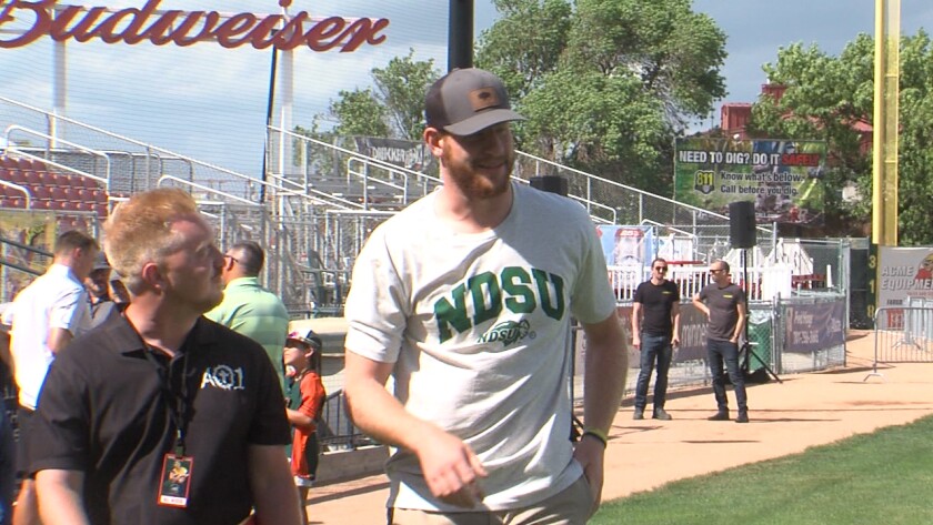 Carson Wentz at AO1 Softball Gane