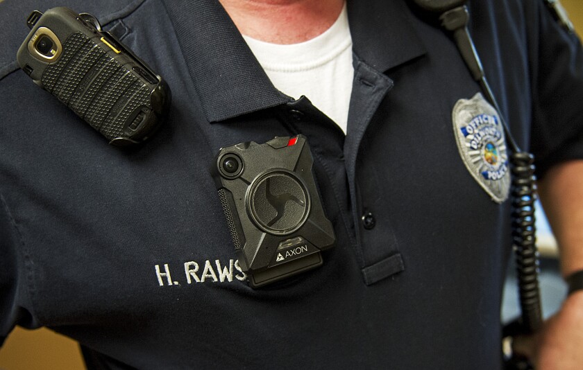 Dilworth Police Investigator Hunter Rawson wears a body camera while on duty in this photo taken in 2016. Forum file photo