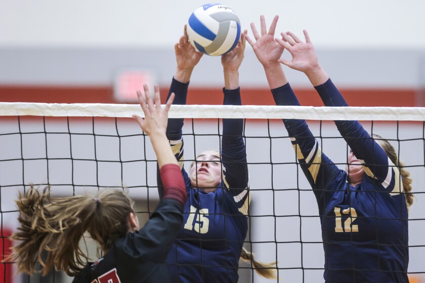 High school girls volleyball match