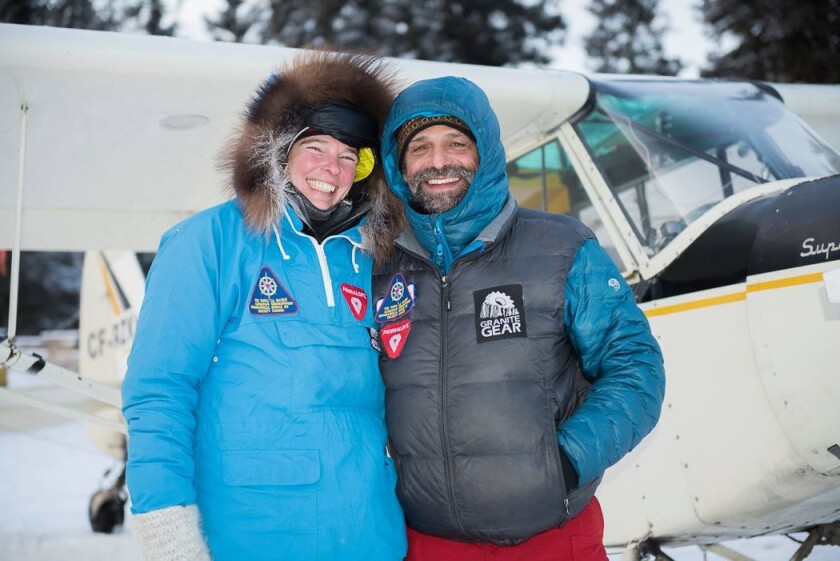 Lonnie Dupre, of Grand Marais, and his climbing partner, Pascale Marceau, of Canada