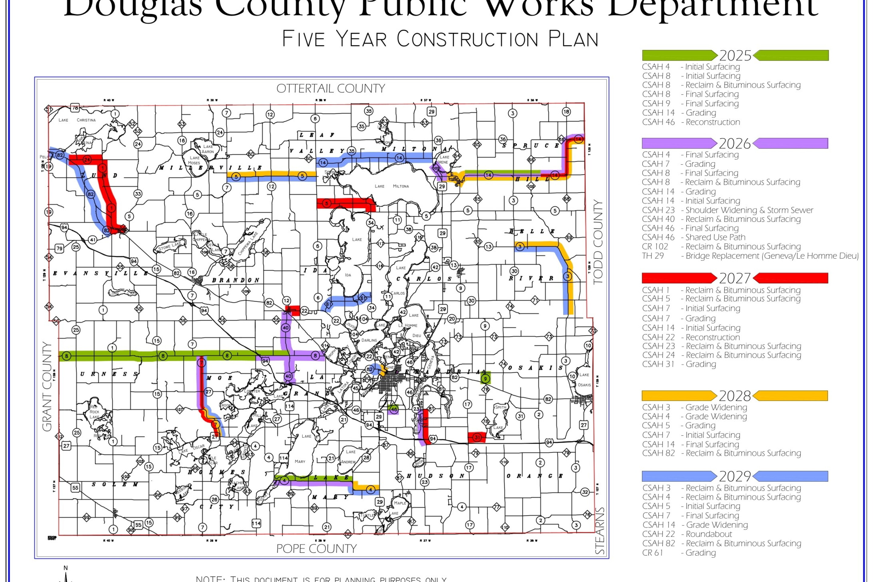 Aagp Project Map 5-year plan for road construction projects approved by Douglas County ...