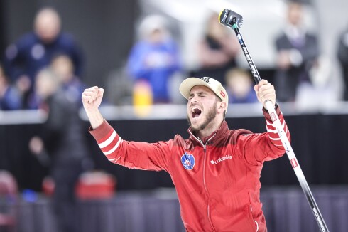 men and women compete in curling