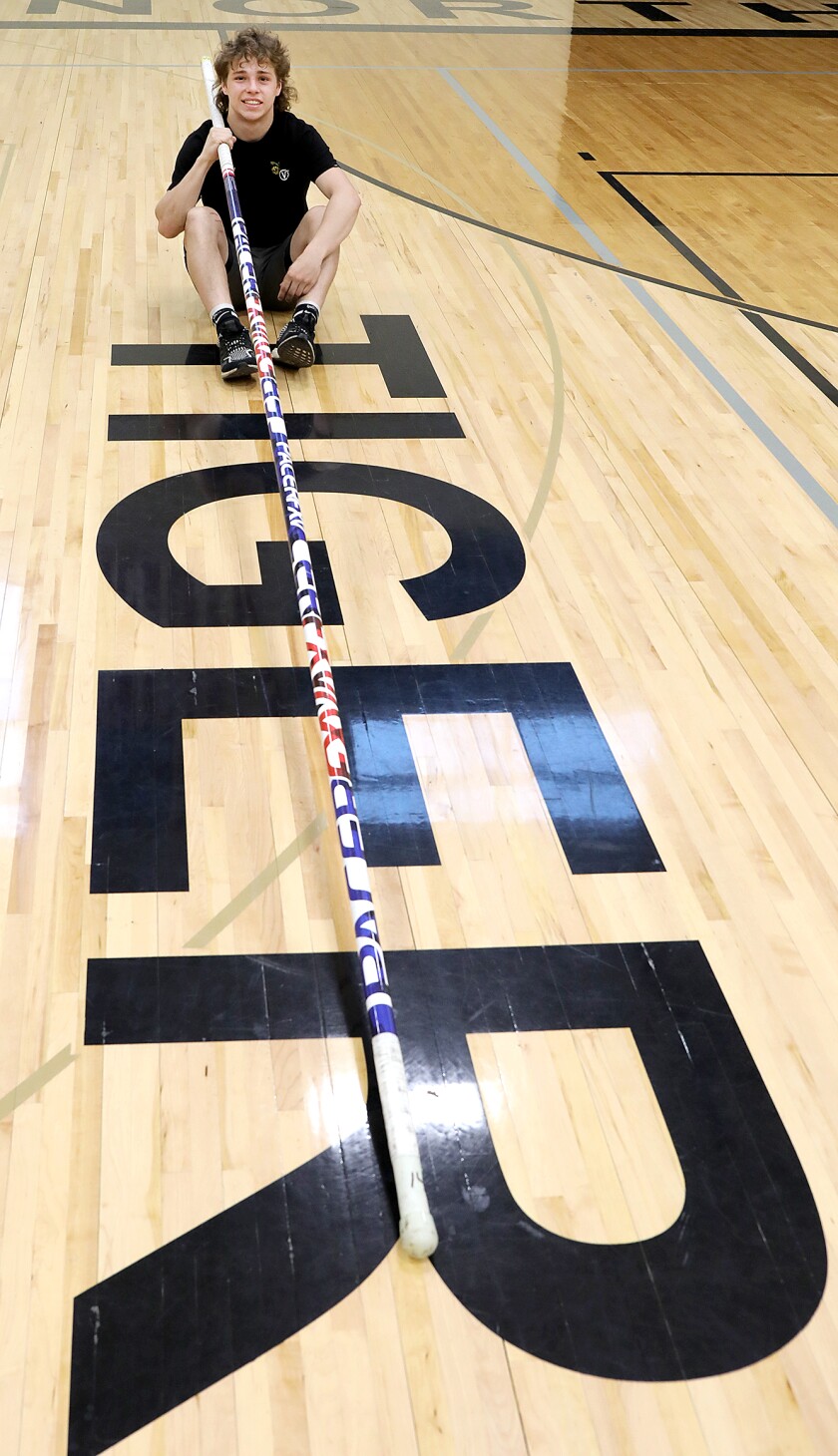 Northwestern's Cam Benesch sits in the gymnasium at Northwestern High School