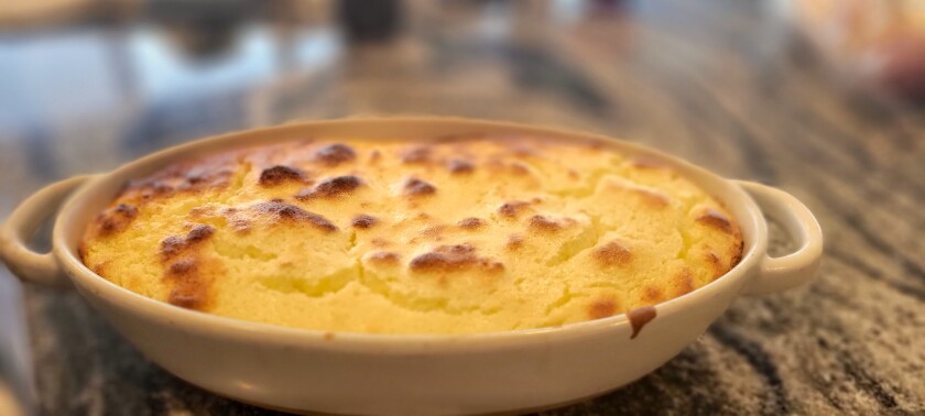 Norwegian Lemon Custard in a dish