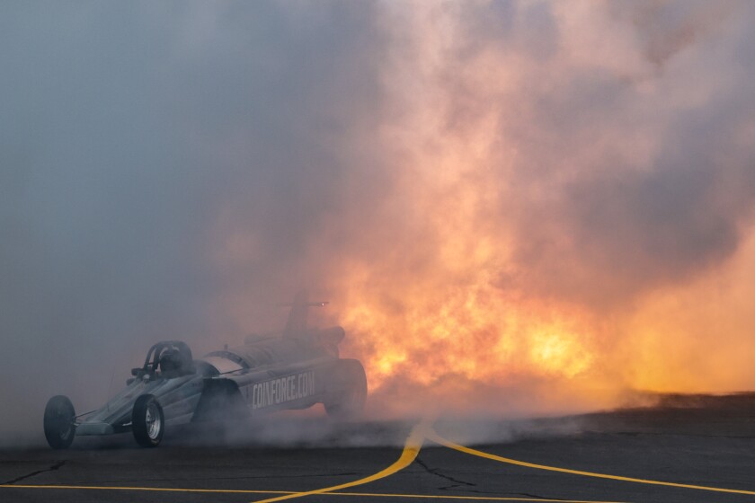 car with smoke and fire