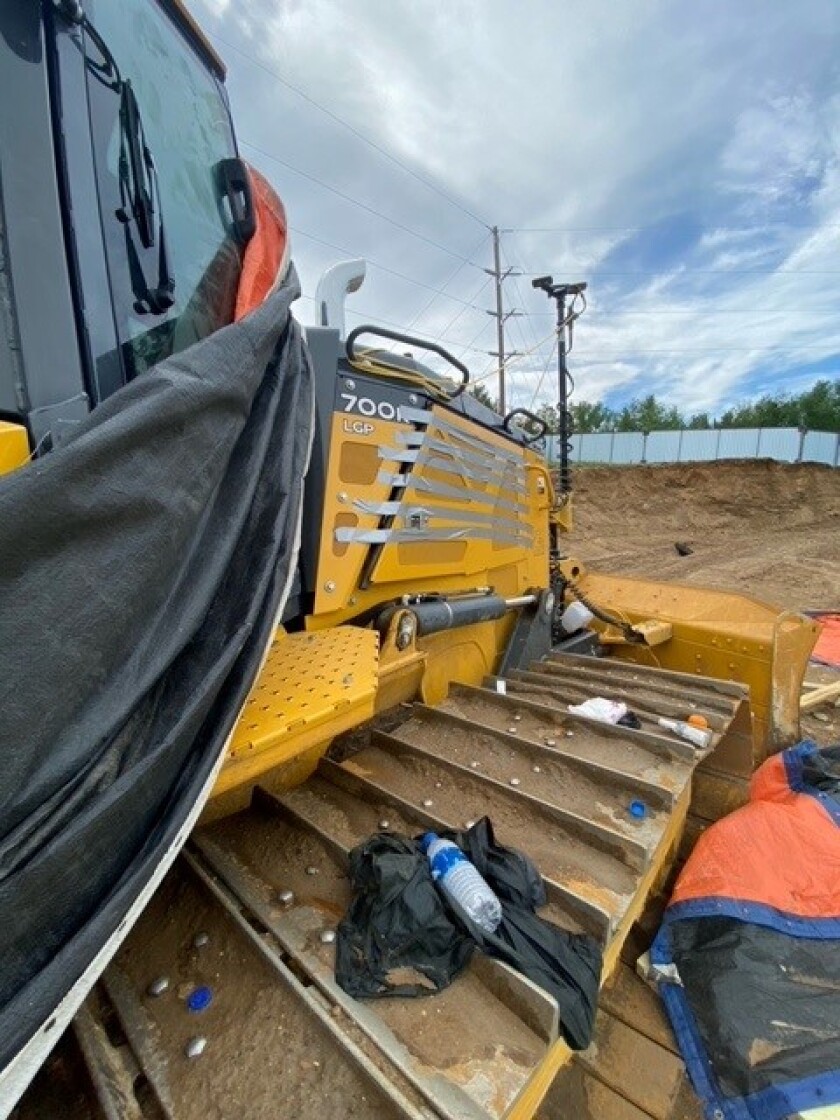 PHOTO: Line 3 payloader close up damage