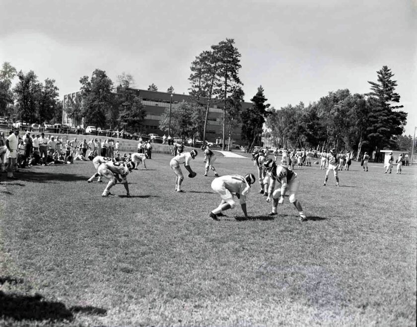 Vikings practice at BSU in 1962