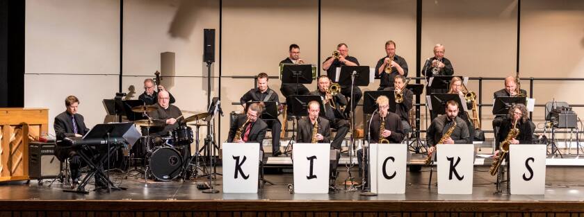 The F-M Kicks Band has performed a range of jazz music around the community for more than 40 years. Photo courtesy of the F-M Kicks Band
