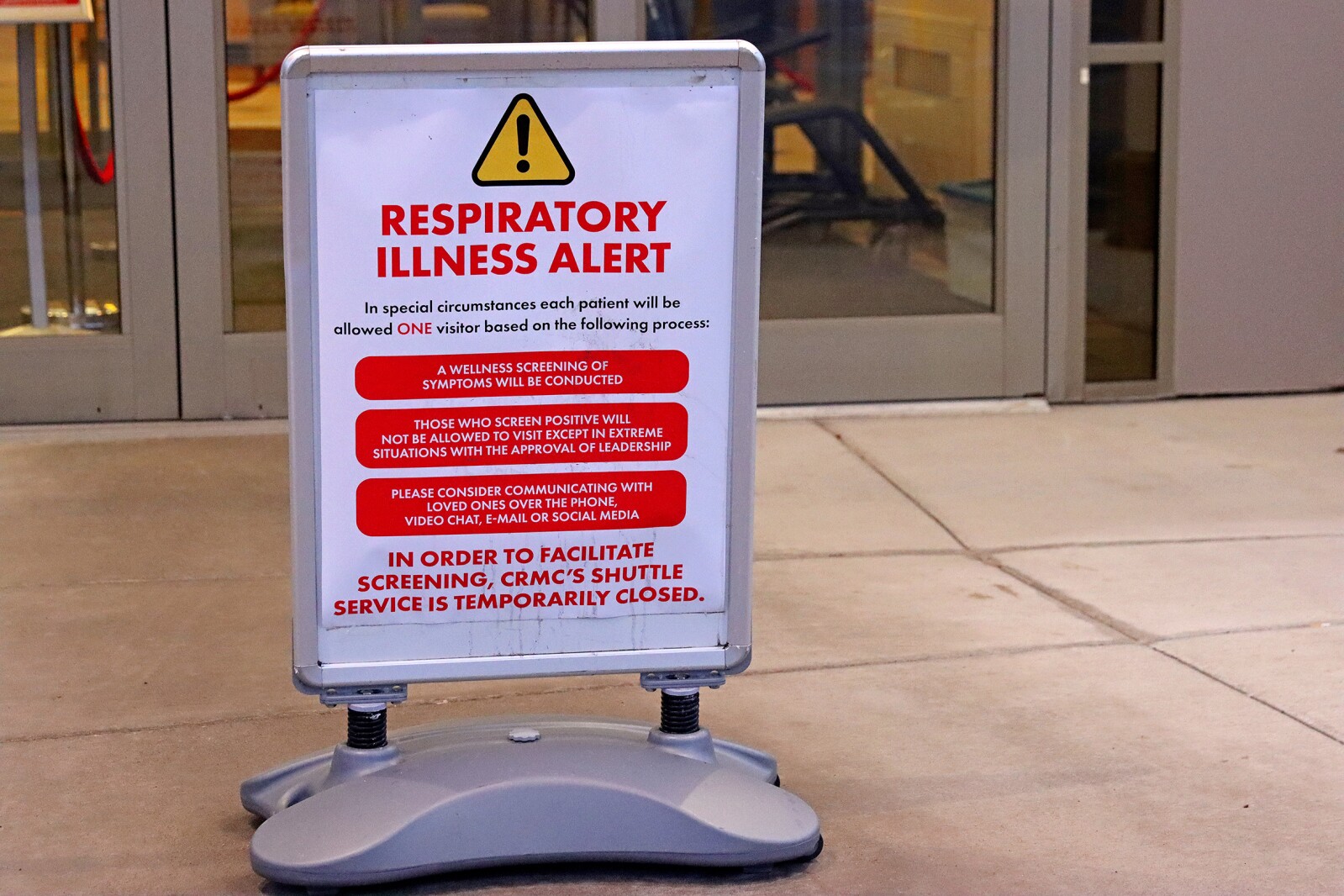 Covid-Anniversary-20 040320.CRMC Respiratory Illness Sign.jpg