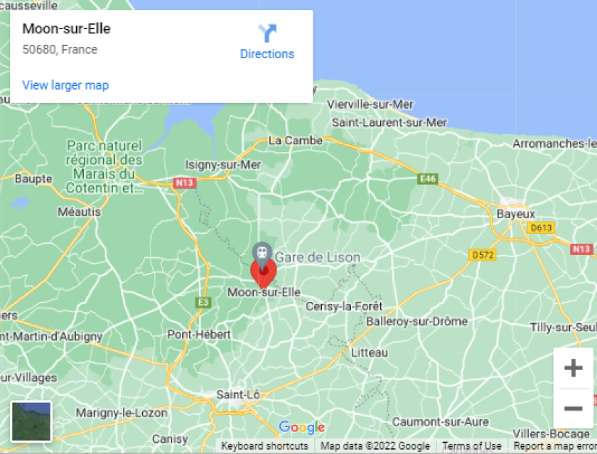 Location of Moon-sur-Elle, France.