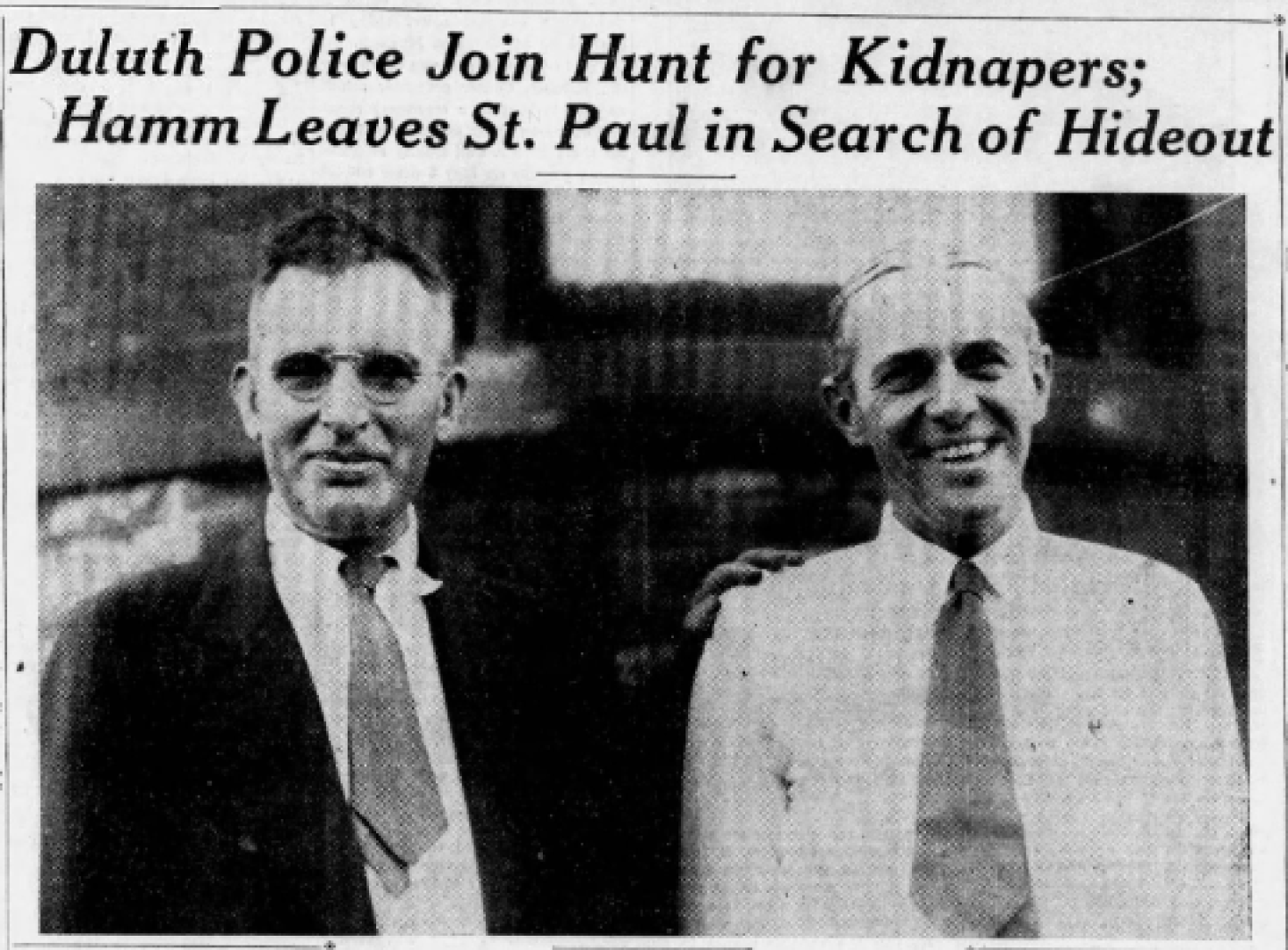 In 1933, Hamm kidnapping investigation focused on North Shore