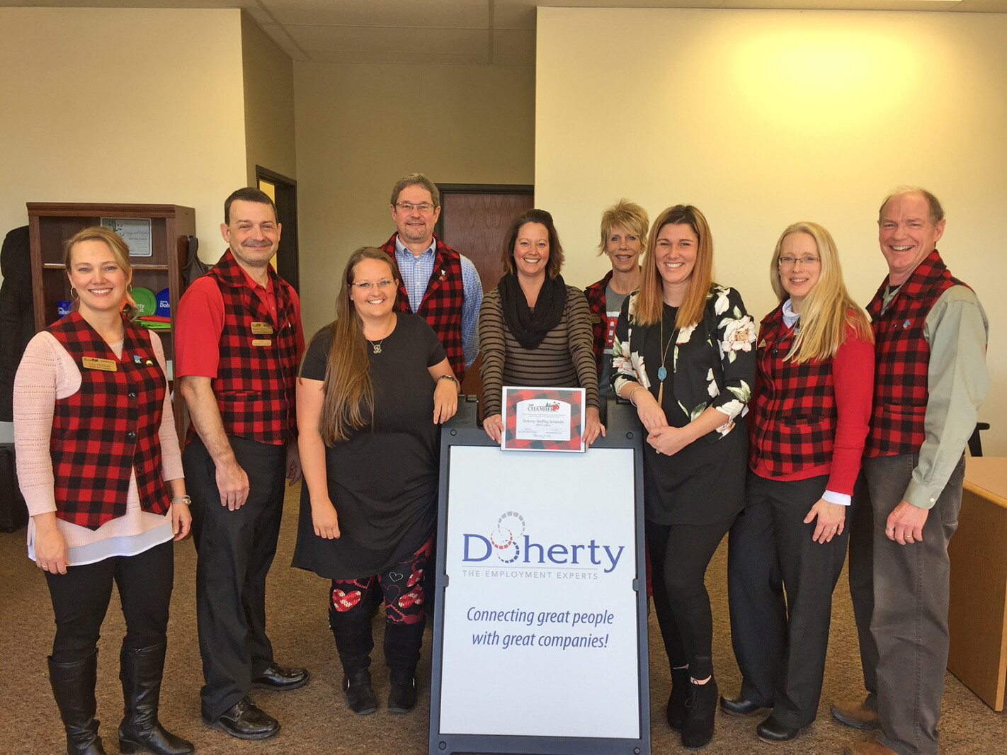 Docherty Incentives Ambassadors congratulate Doherty Staffing - The Bemidji Pioneer is your ...