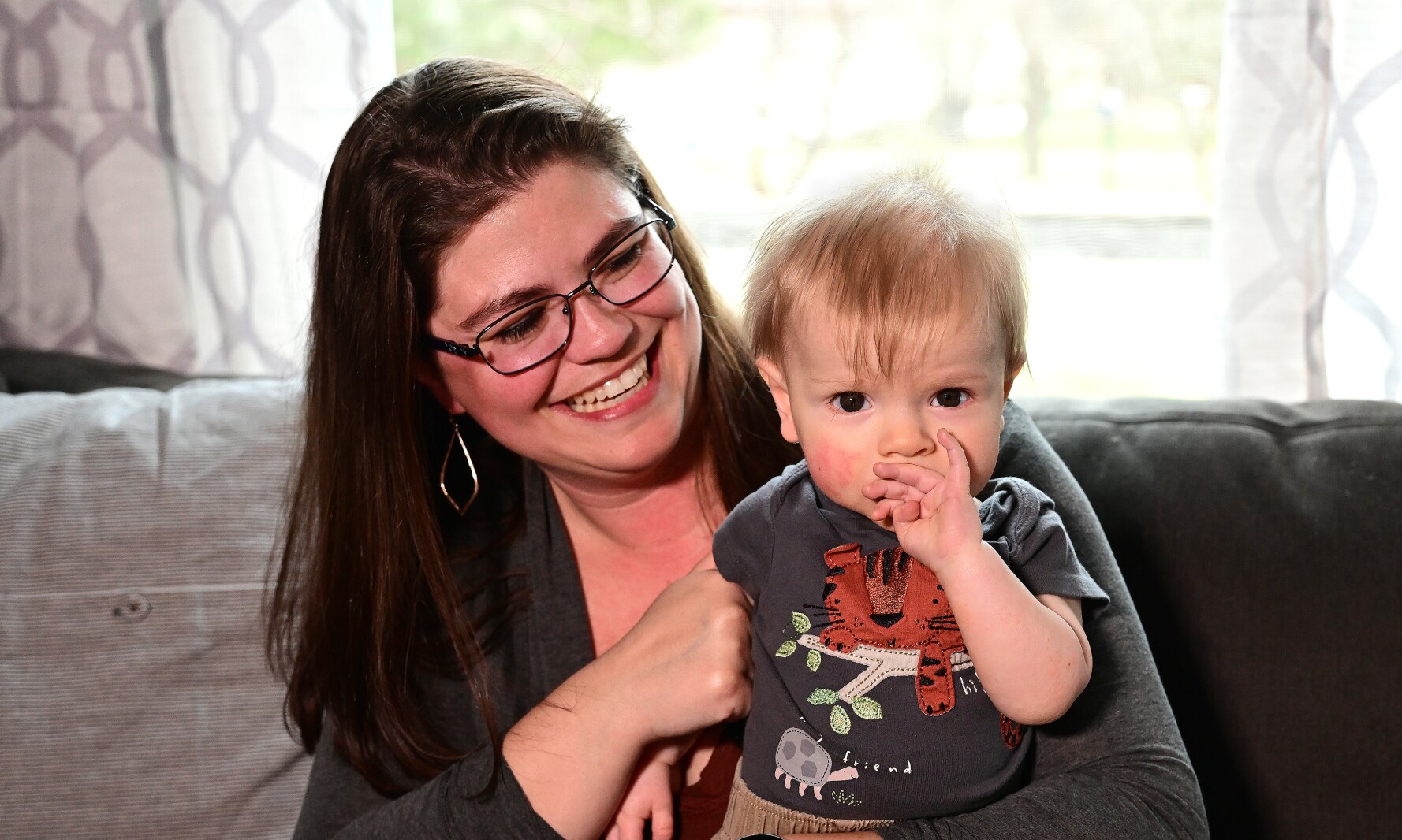 Mother and young boy