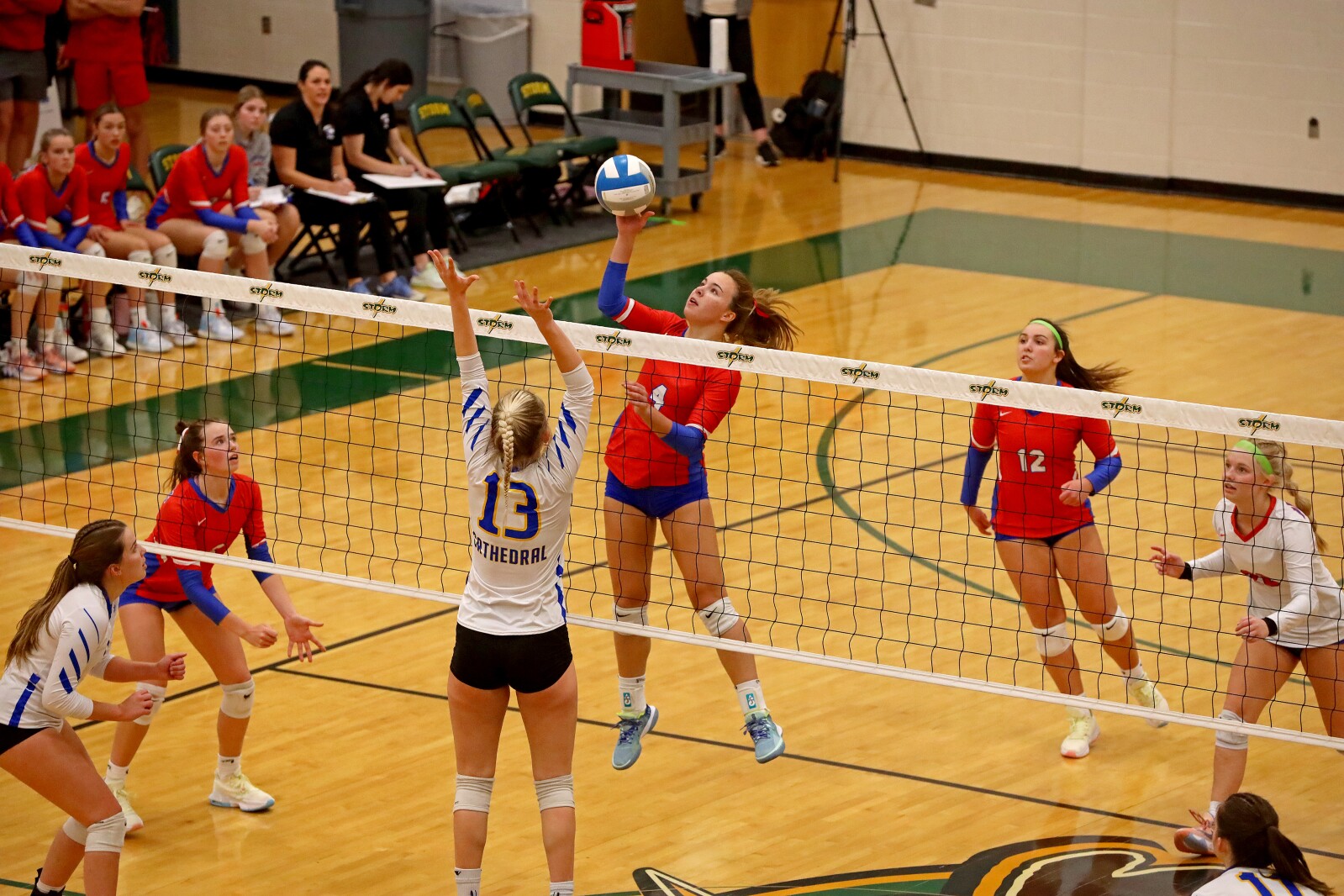 Pequot Lakes against St. Cloud Cathedral on Saturday, Nov. 5, 2022, during the Section 6-2A Final at Sauk Rapids.