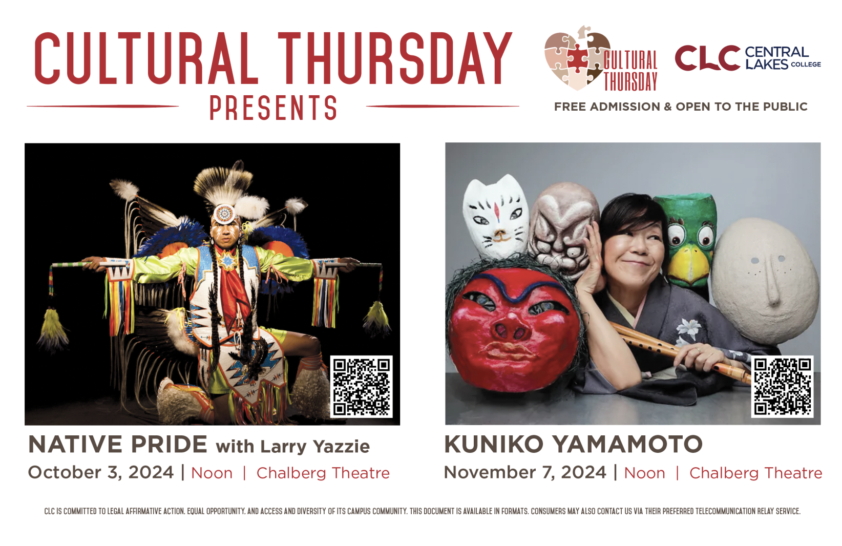 Cultural Thursday announces two fall collaborations with the CLC Performing Arts Center – Brainerd Dispatch Cultural Thursday announces two fall collaborations with the CLC Performing Arts Center – Brainerd Dispatch