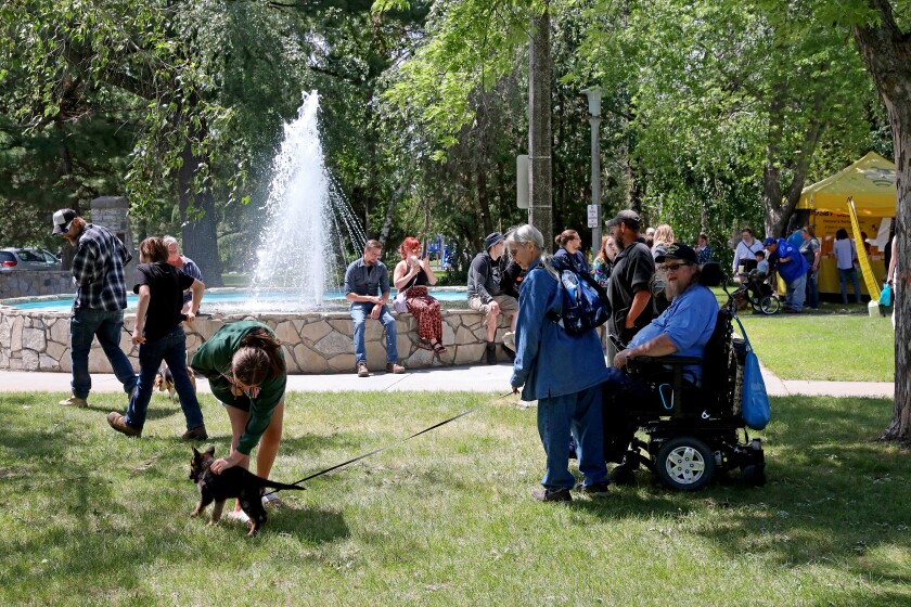 People attend Arts in the Park on Sunday, June 26, 2022, at Gregory Park in Brainerd.