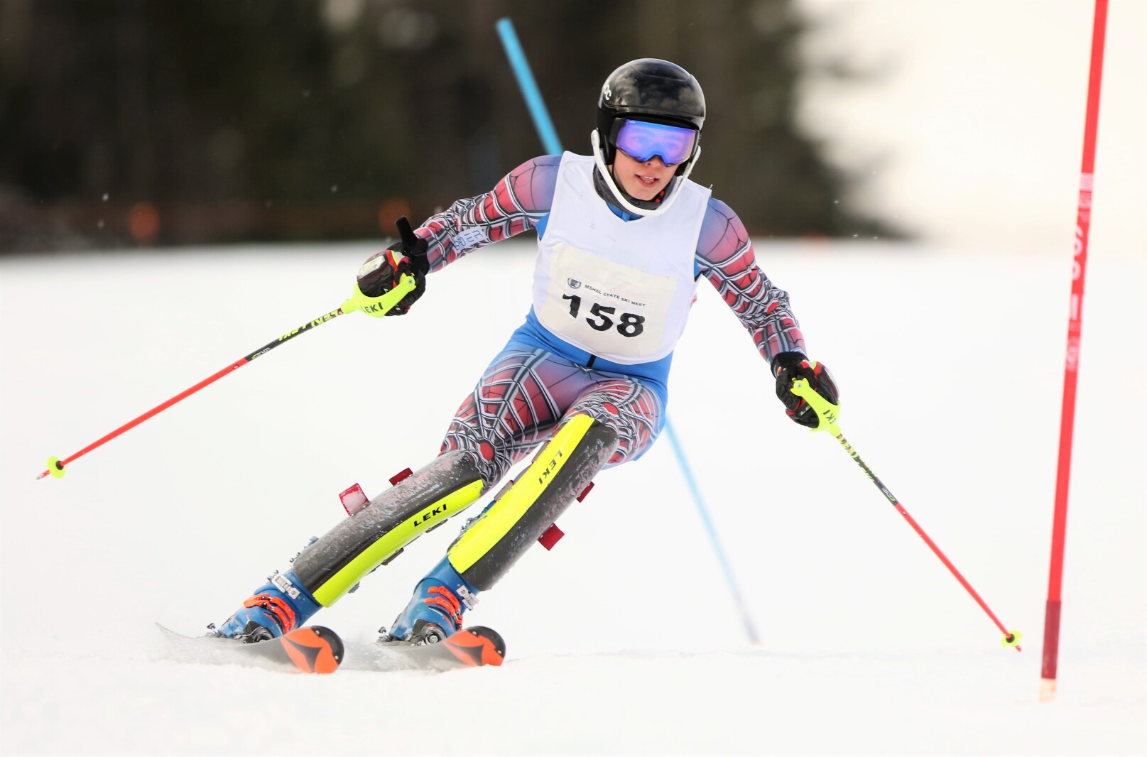 Brainerd skier Esten Hiebert skis downhill.
