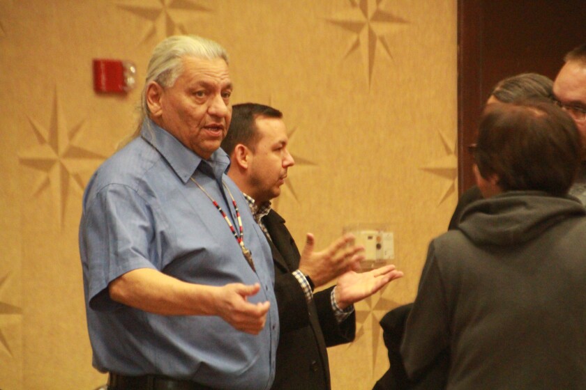 White Earth Secretary-Treasurer Tara Mason, left, lost a close censure vote Thursday at a special meeting of the Minnesota Chippewa Tribe Executive Committee in Mahnomen. Submitted photo
