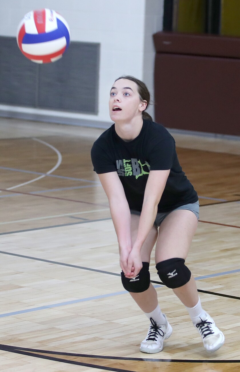 Solon Springs’ Kyra Latvala passes a ball during practice