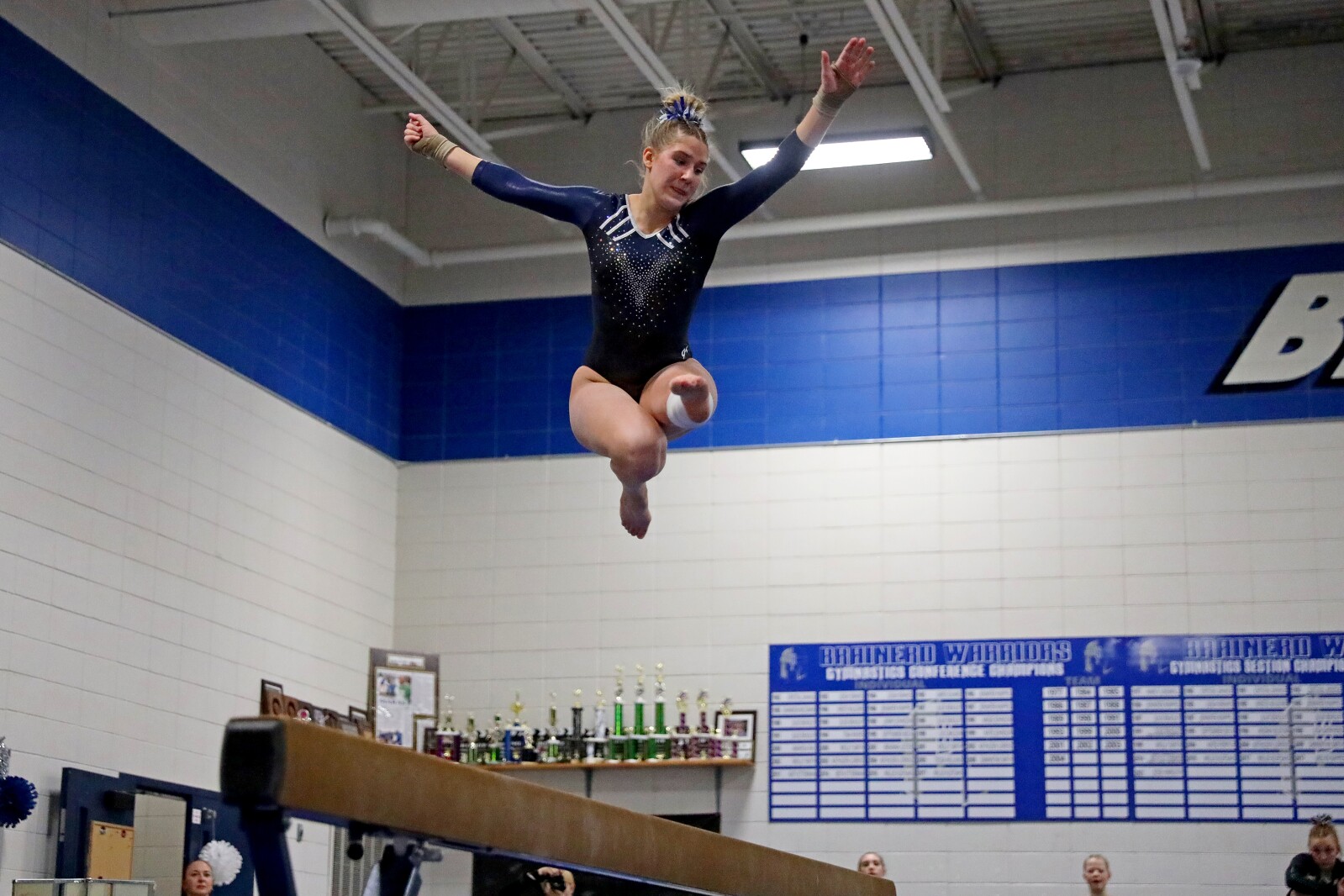 Brainerd gymnastics against Sauk Rapids on Friday, Jan. 13, 2023, at Brainerd.