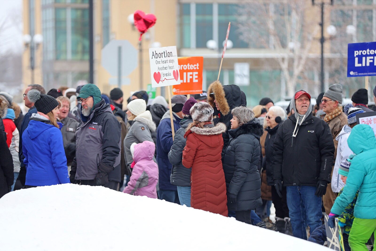 People participate in the March for Life on Sunday, Jan. 22, 2023, in Brainerd.