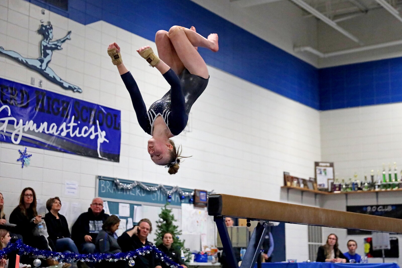 Brainerd gymnastics against Sauk Rapids on Friday, Jan. 13, 2023, at Brainerd.
