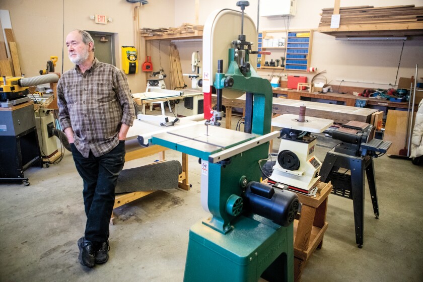Dan Drevlow stands in the Willmar Community Center woodshop Jan. 28, 2022