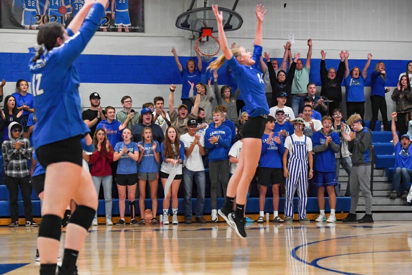 Carlton student section reacts after the win.jpg