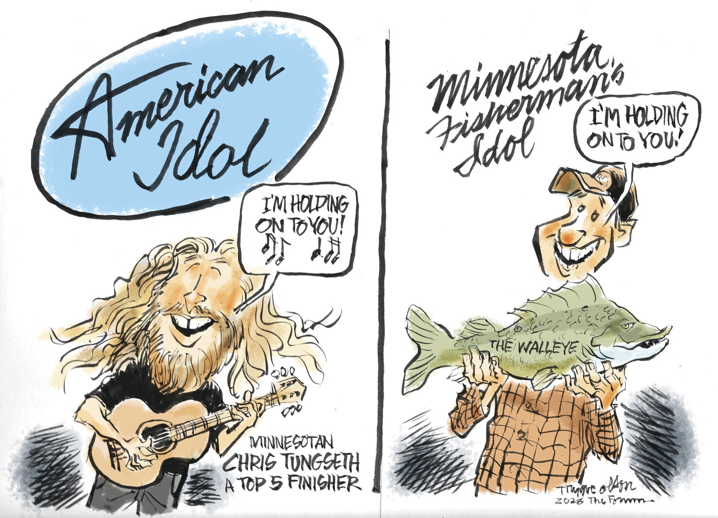 Trygve Olson cartoon: Minnesota idols