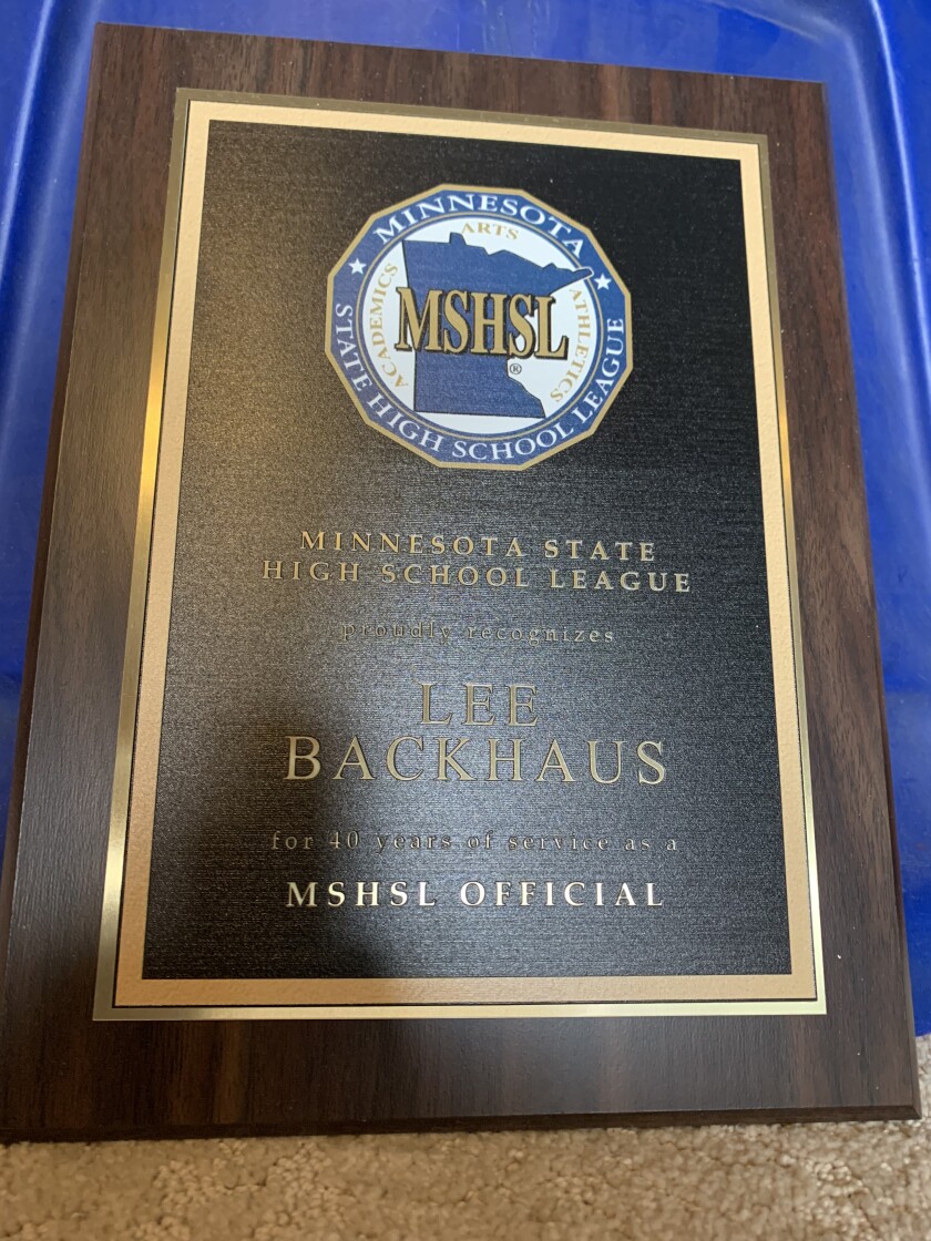 Lee Backhaus plaque