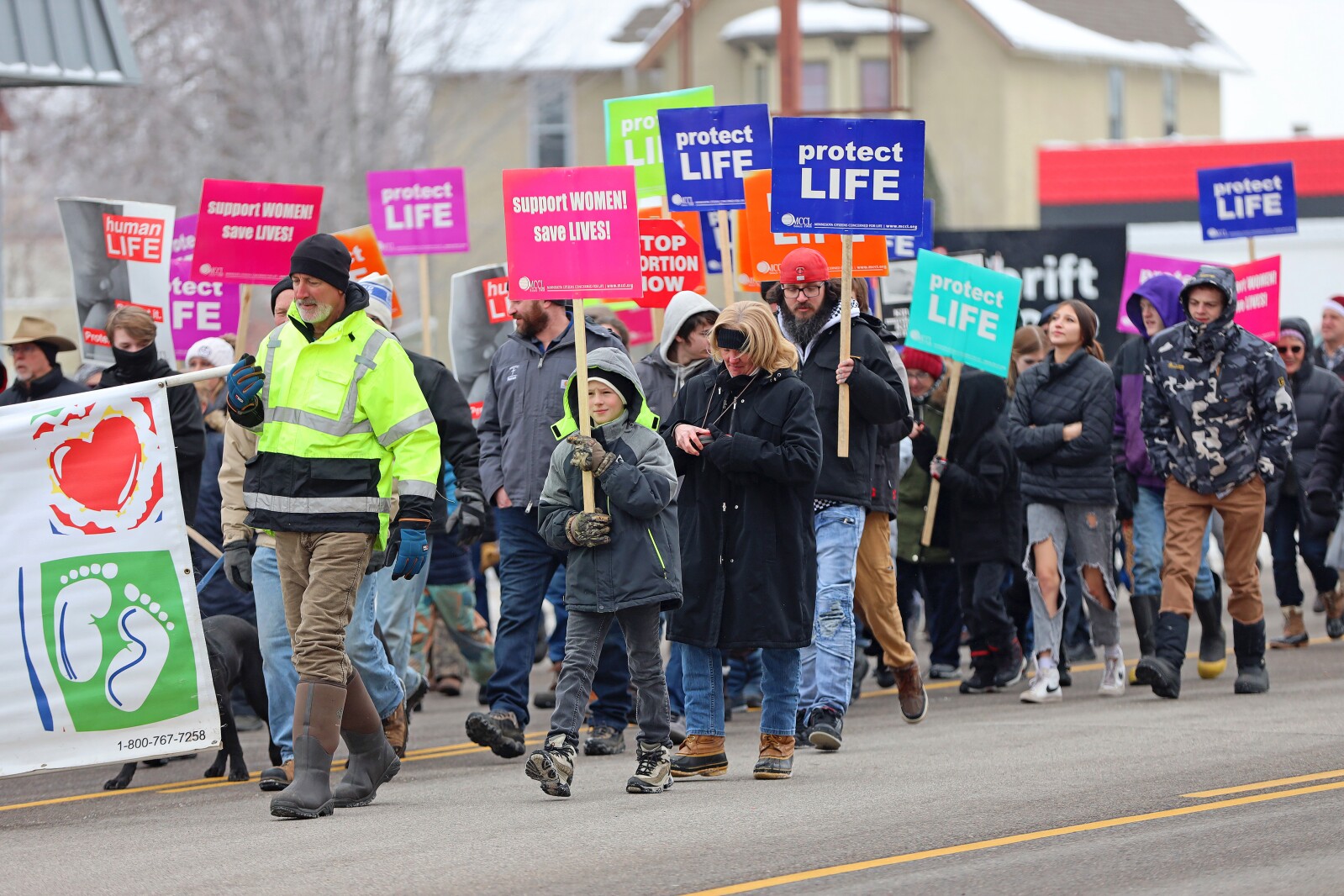 People participate in the March for Life on Sunday, Jan. 22, 2023, in Brainerd.