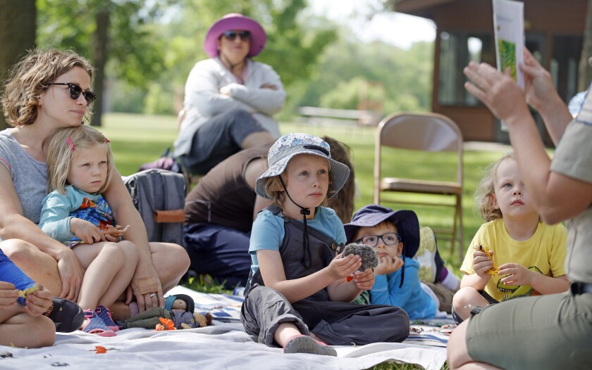 Children listen attentively to a story