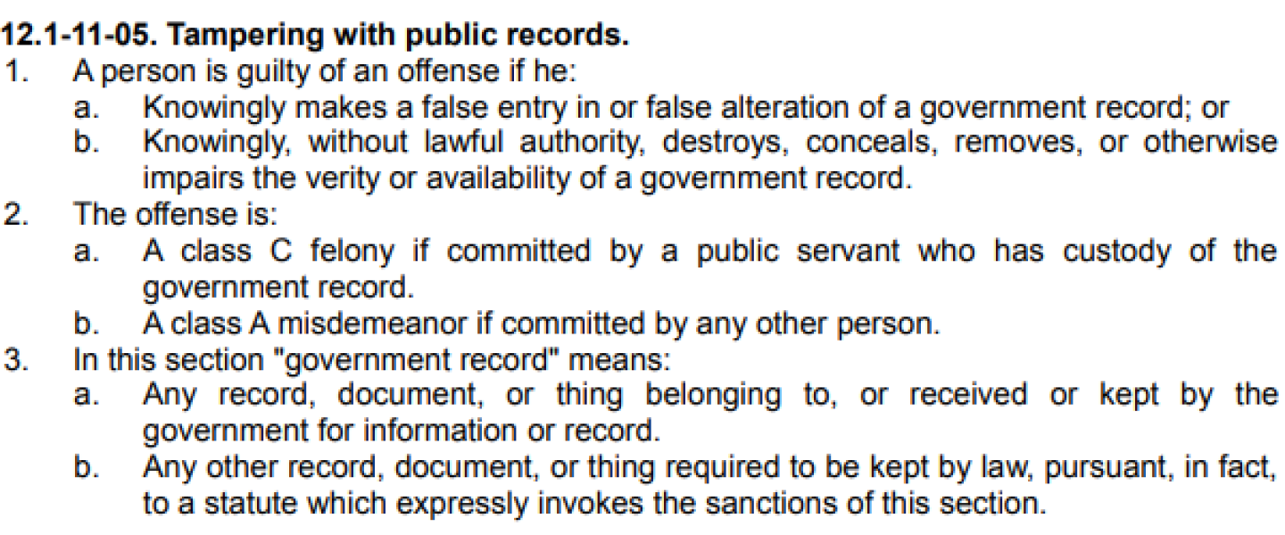 Section 12.1-11-05 of the North Dakota Century Code