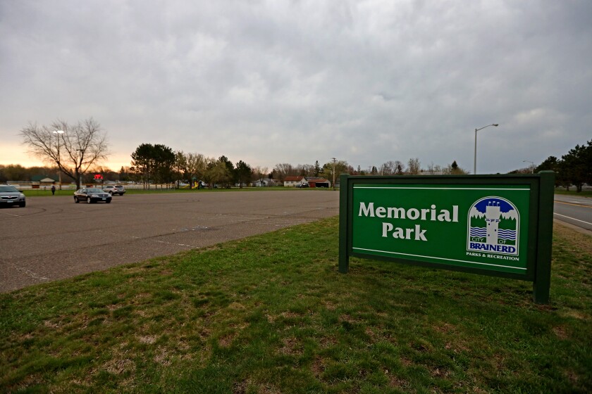 Memorial Park parking area.