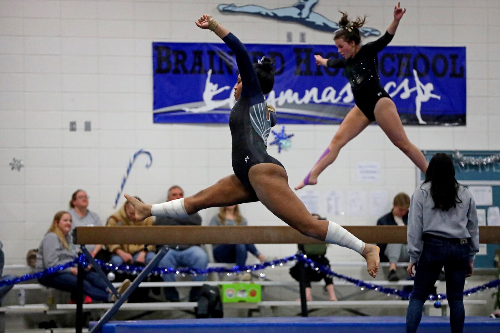 Brainerd gymnastics against Sauk Rapids on Friday, Jan. 13, 2023, at Brainerd.