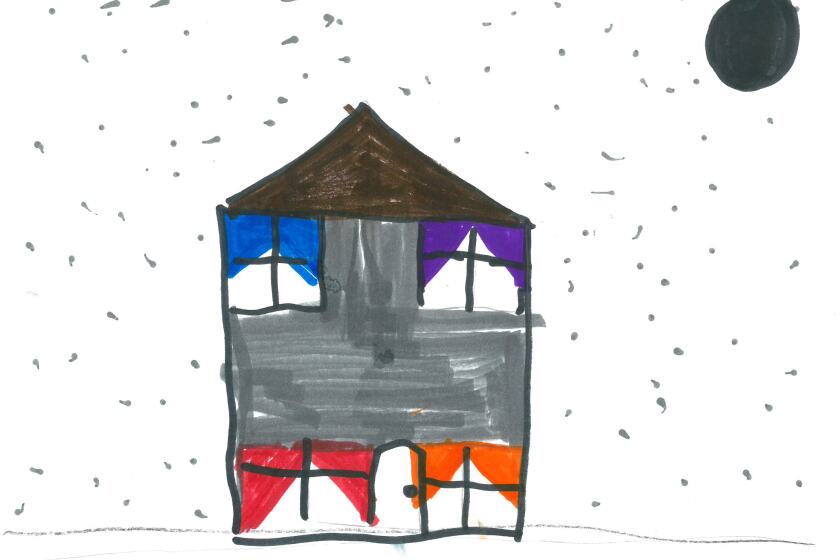 Peaceful night. Weather drawing by Hadley Johnson of Mrs. Narlock's third-grade class at Lowell Elementary School.