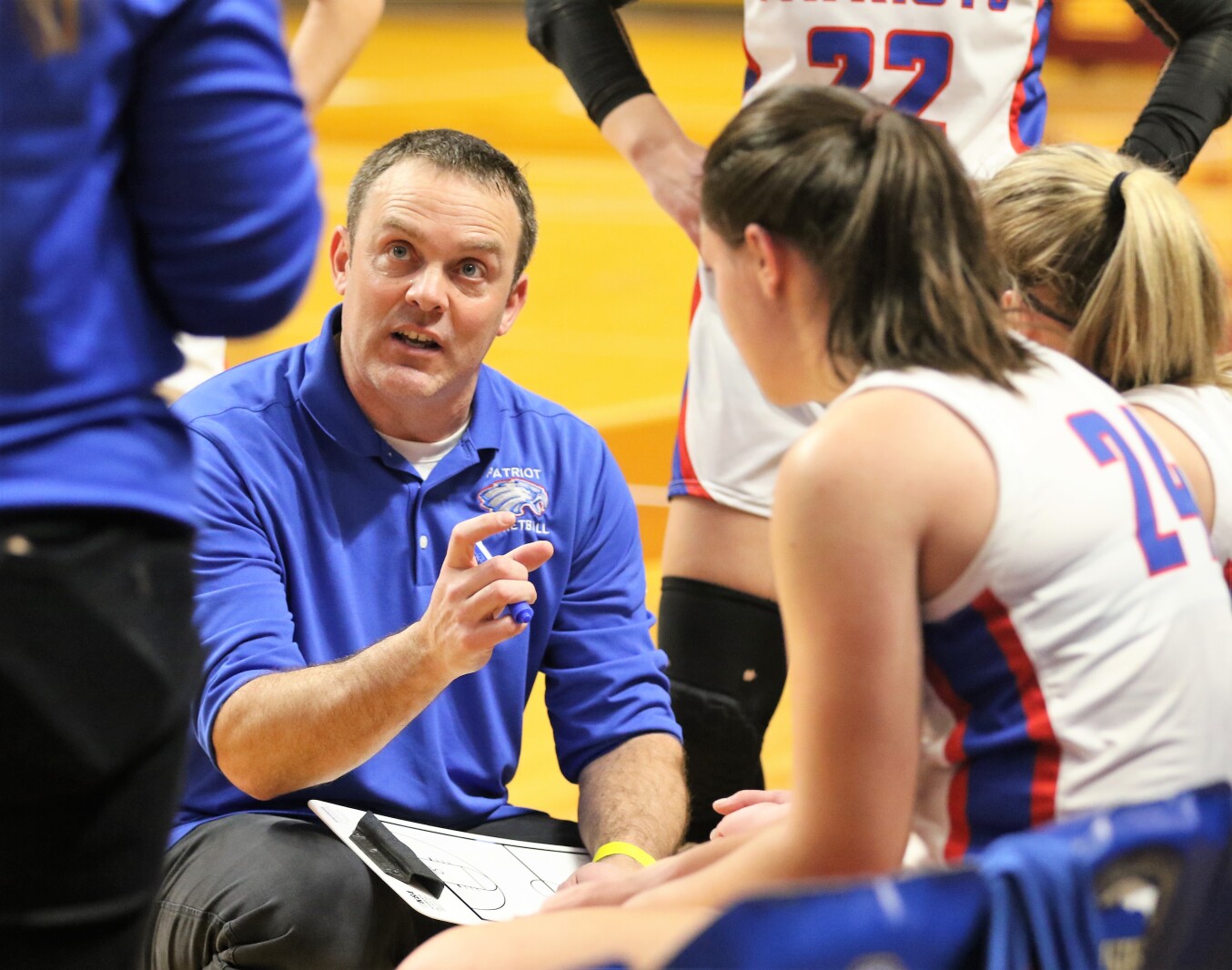 Pequot Lakes Patriots girls basketball during the 2022 Class 2A State Tournament.