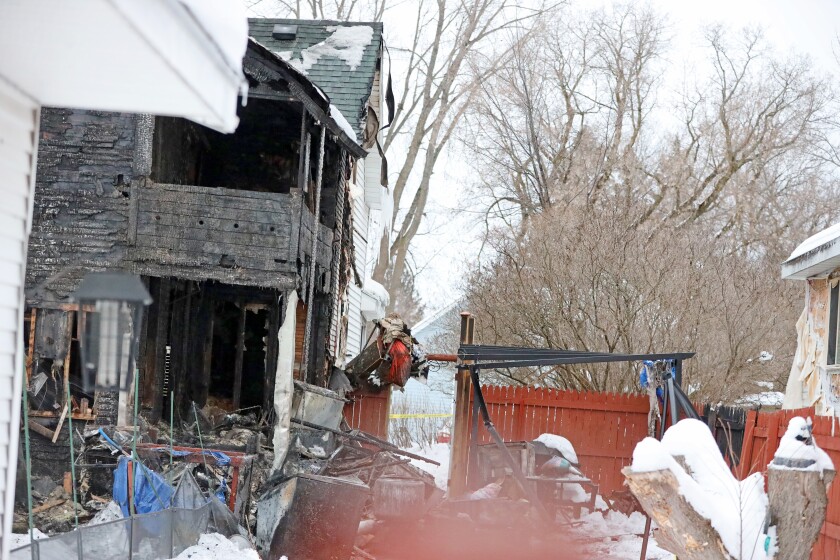 Aftermath of house fire on Pine Street in Brainerd.