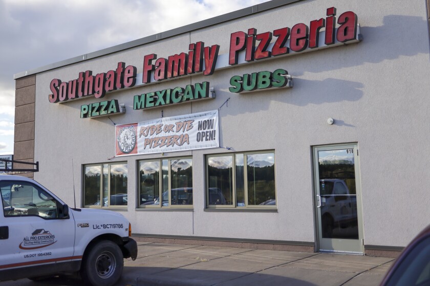 Exterior of pizza restaurant