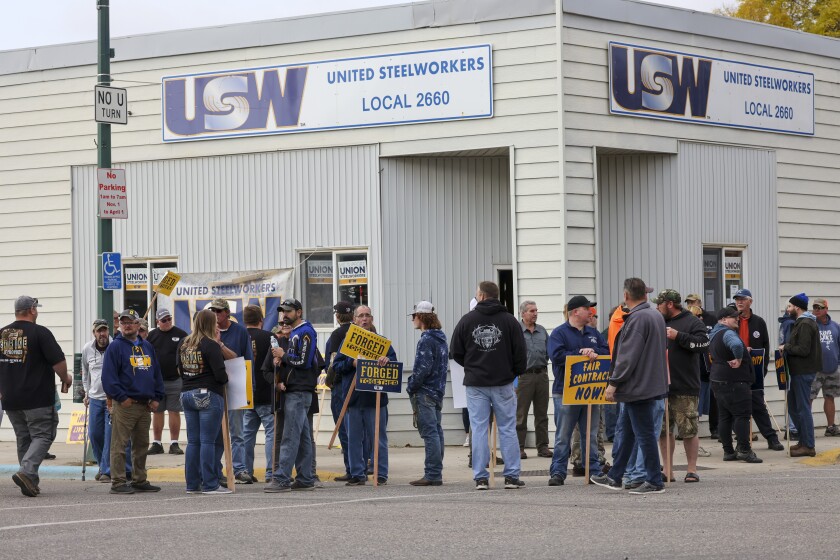 people gathered outside during event in Keewatin