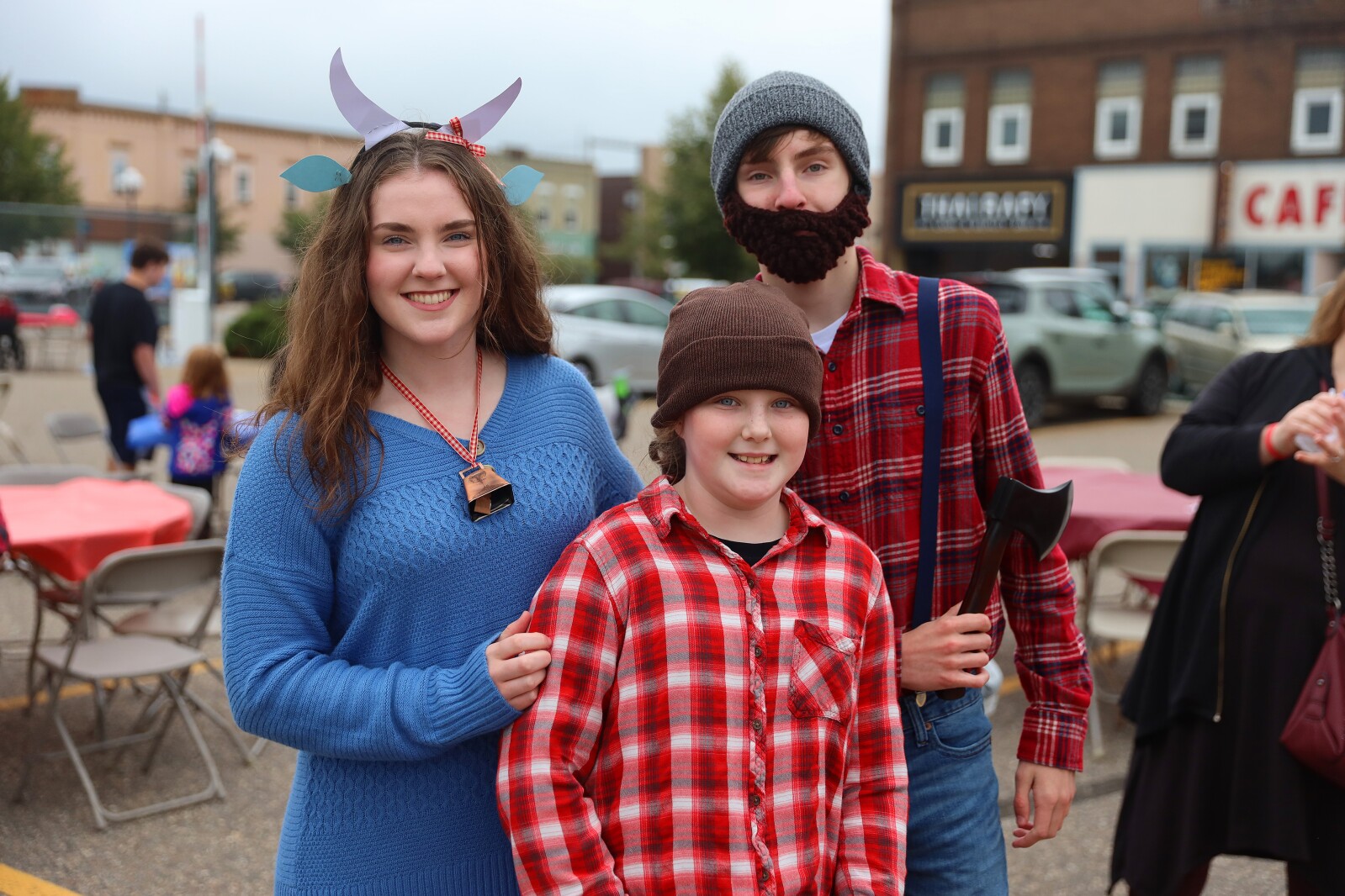 People gather downtown Saturday, Sept. 24, 2022, during the second annual Paul Bunyan Flapjack Festival in Brainerd.