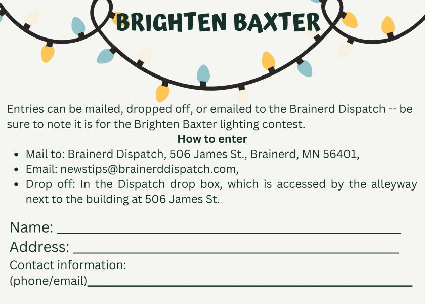 An entry form for Brighten Baxter