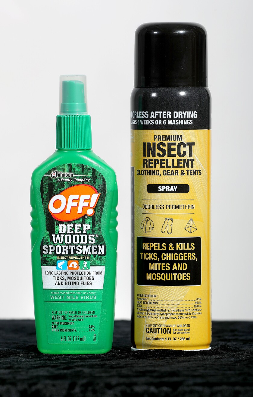 tick prevention, Deet and permethrin