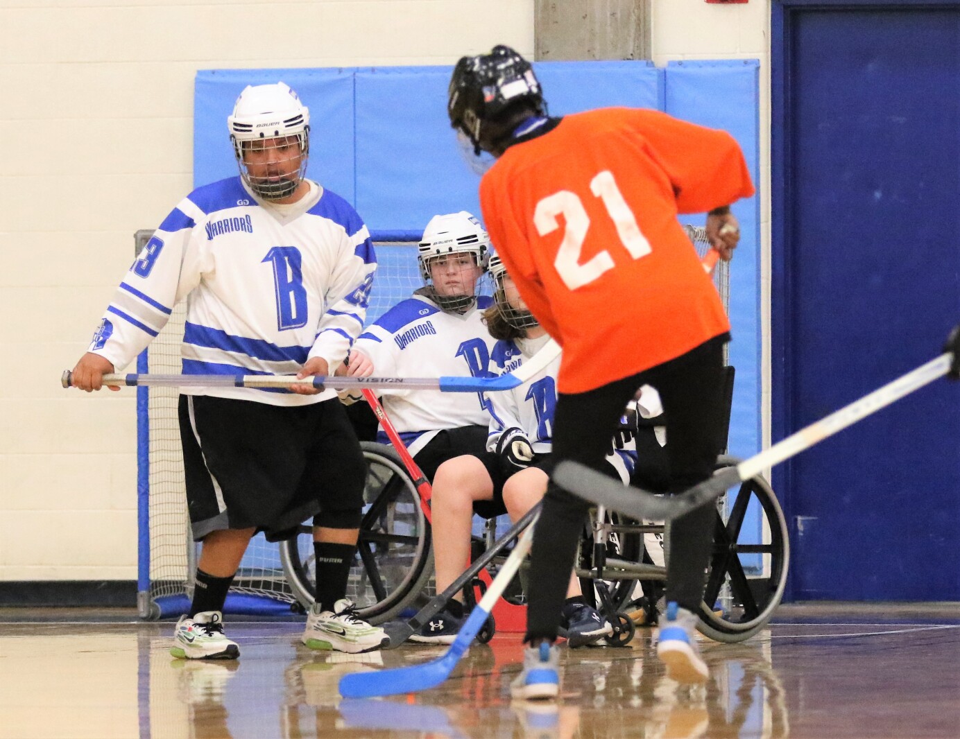 Brainerd floor hockey against St. Paul Humboldt Friday, March 18, 2022, in the State Quarterfinals at Bloomington Jefferson High School.