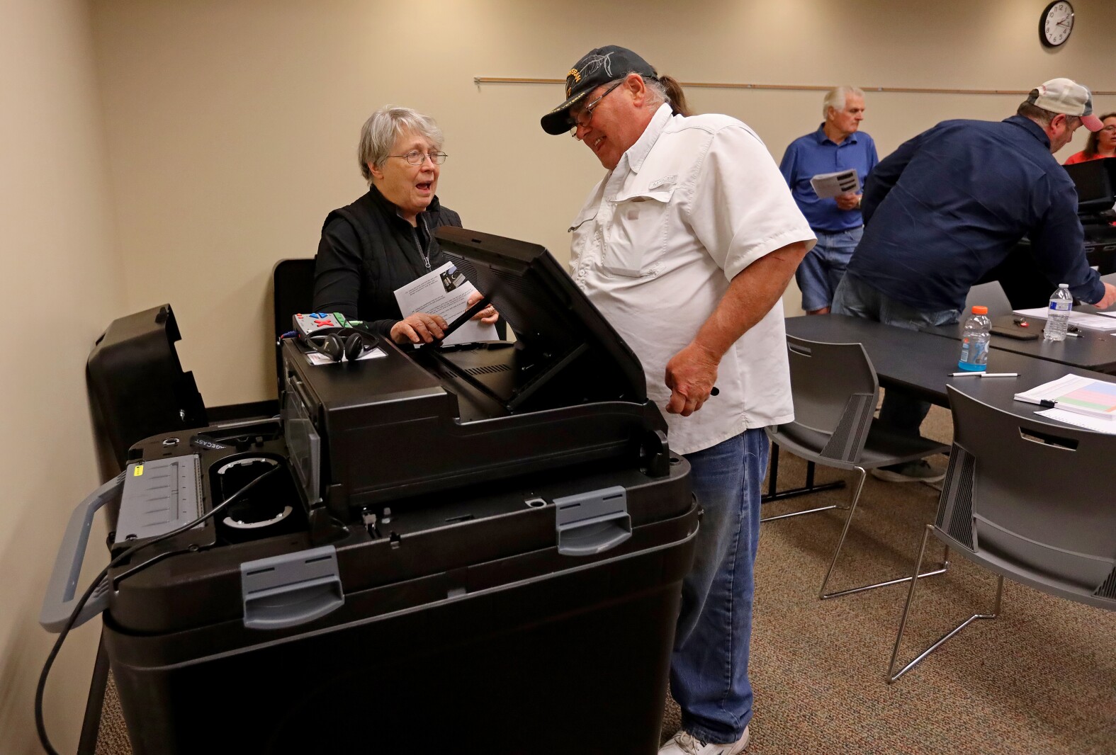 A test run of Crow Wing County's Dominion voting machines