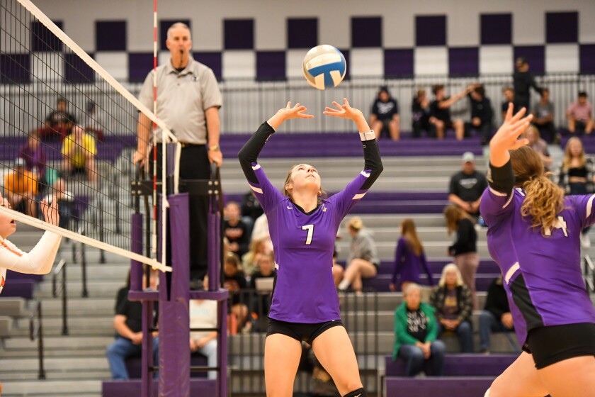 Setter sets the ball