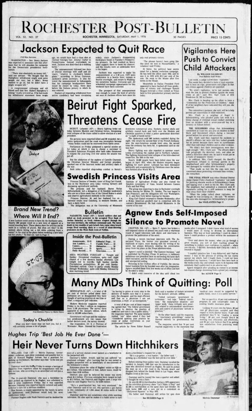 America 250: 50 years ago today - May 1, 1976 - Post Bulletin ...